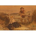 After James Hardy, "Spare dogs on the moor"; and another "Spare dogs the Stubbles", coloured prints,