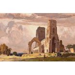 Leonard Russell Squirrell, 1893-1979, pastel study of Wymondham Abbey, Norfolk 36cm x 56cm