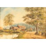 C.F. Rump, 1853-1924, three various Norfolk rural scenes, signed oils on board