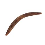 An Antique Aboriginal boomerang, kangaroo and other decoration, 53cm long