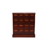 A mahogany Pharmacy cabinet, fitted sixteen drawers, 18cm wide x 86cm high x 23.5cm  deep