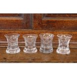 Four Masonic etched glass tumblers, of waisted form, 7cm high