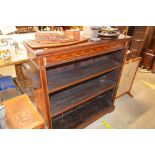 An Edwardian mahogany and inlaid bookcase with adj