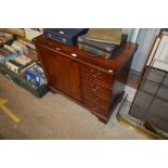 A reproduction mahogany hi-fi cabinet