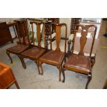 A set of four Queen Anne style dining chairs