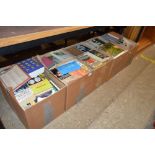 Five boxes of various books