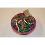 A basket of costume jewellery and South African se