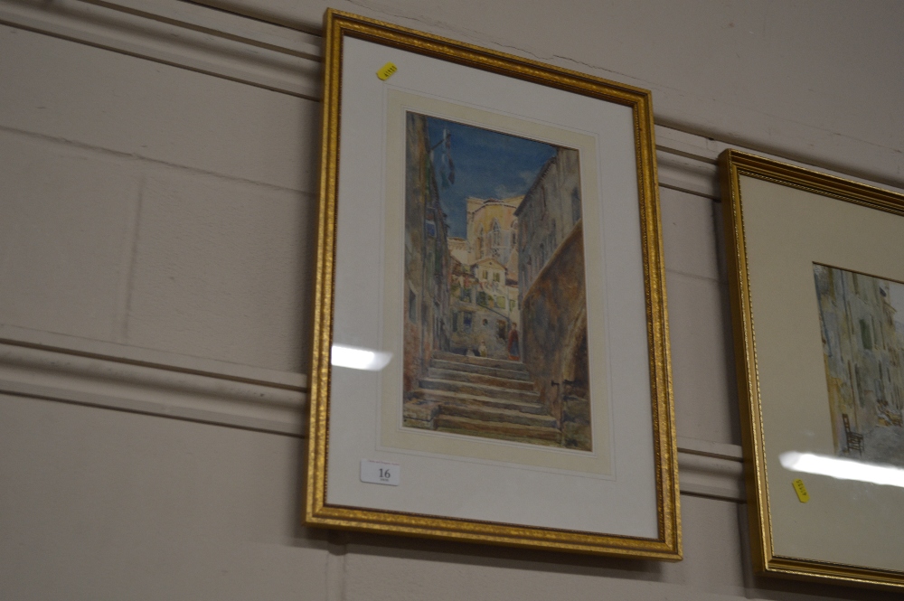 Edward Renard, signed watercolour study depicting