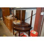 A George III mahogany D end table with two extra l