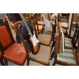 A pair of oak Queen Anne style chairs
