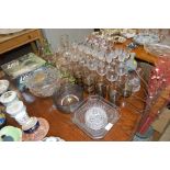 A quantity of various table glassware