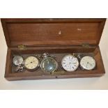 A silver cased pocket watch by H Samuel; three var