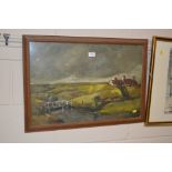 English school, unsigned oil landscape study depic