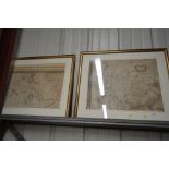 Two topographical maps dated 1745 by Johanne Rocqu