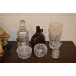 Six items of glassware to include a decanter and s