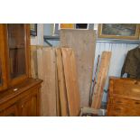 A stripped pine knock down wardrobe