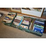 Five boxes of various books