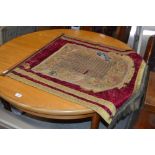A Victorian hand stitched scroll with Disraeli quo