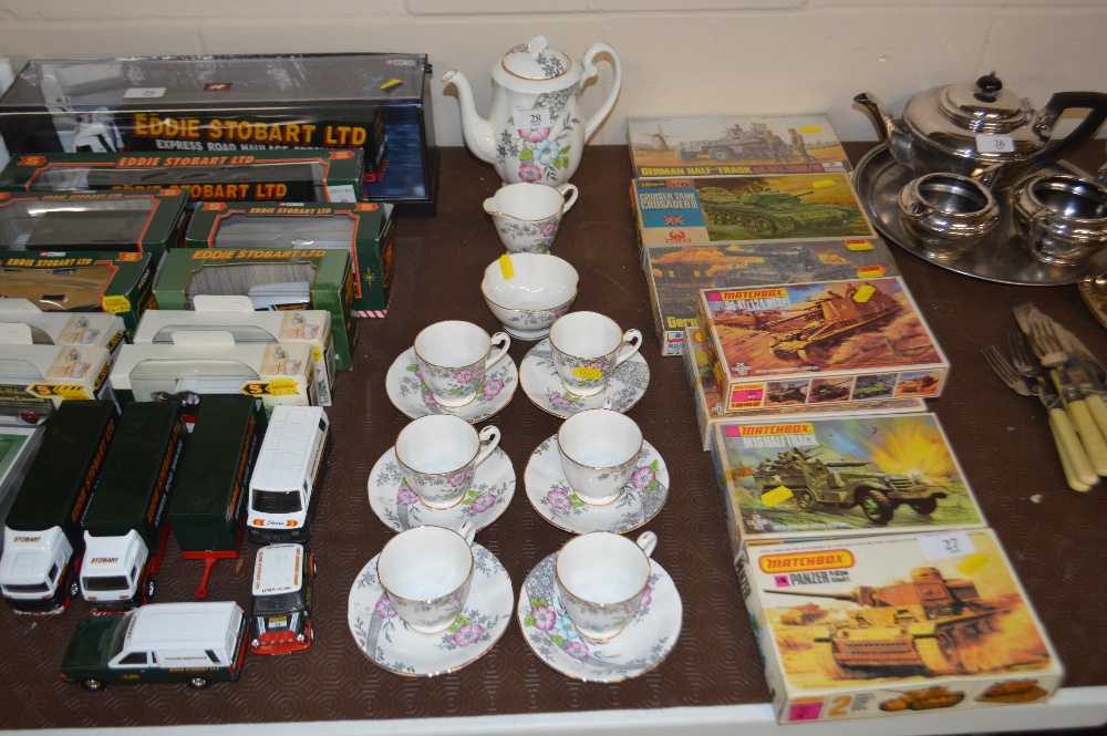 A bone china Windsor floral decorated coffee set