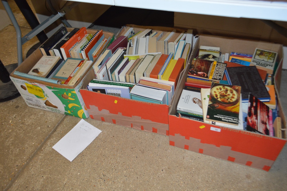 Three boxes of various books