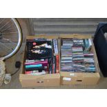 Two boxes of various Cd's and books