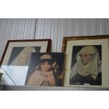 Three portrait prints