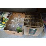 Two boxes of various glassware