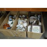 Three boxes of various china