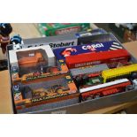 A box of diecast vehicles