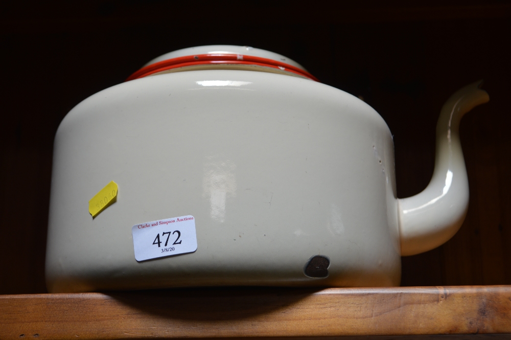 An enamel kettle