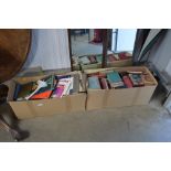 Two boxes of books, pictures and prints etc