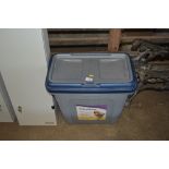 A pet food storage bin