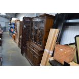 An oak and leaded glazed dresser