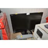 An LG flat screen television lacking remote contro