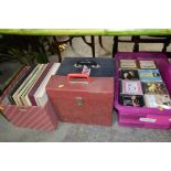 A quantity of CD's, two cases of records, and a bo