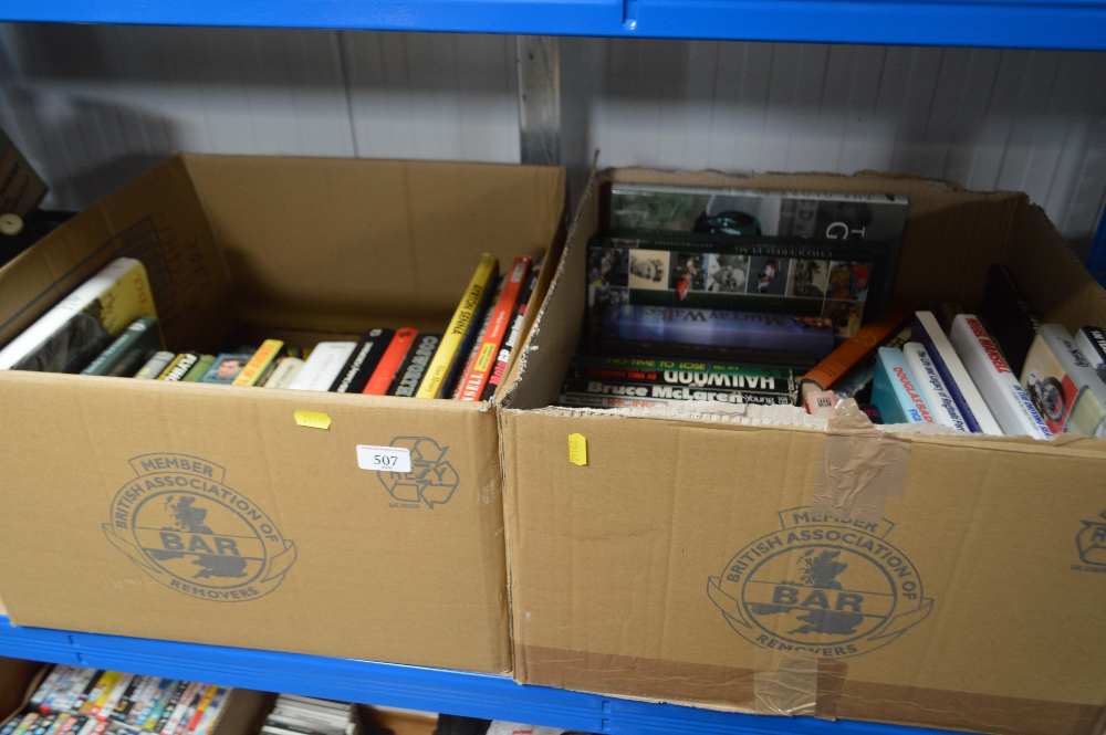 Two boxes of books