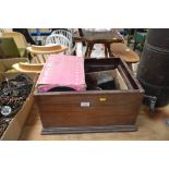 A gramophone box and contents