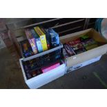 Three boxes of various games