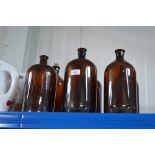 Six vintage chemist bottles