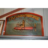 A modern painted wooden sign "Capt. Henry Opie"