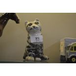 A Winstanley pottery cat with glass eyes