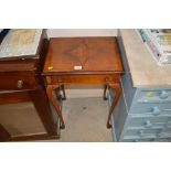 A small walnut veneered single drawer side table r