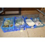 Six crates of various decorative glass and china