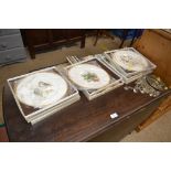 Eight Coalport cabinet plates decorate with birds,