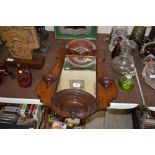 A late Victorian rosewood and inlaid mirror