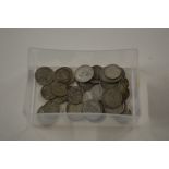 A box of silver and other coinage