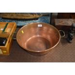 A copper preserve pan