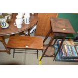 A mahogany two tier plant stand; and a 1970's wood