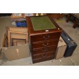 A reproduction mahogany two drawer filing chest wi