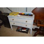 A painted two drawer chest